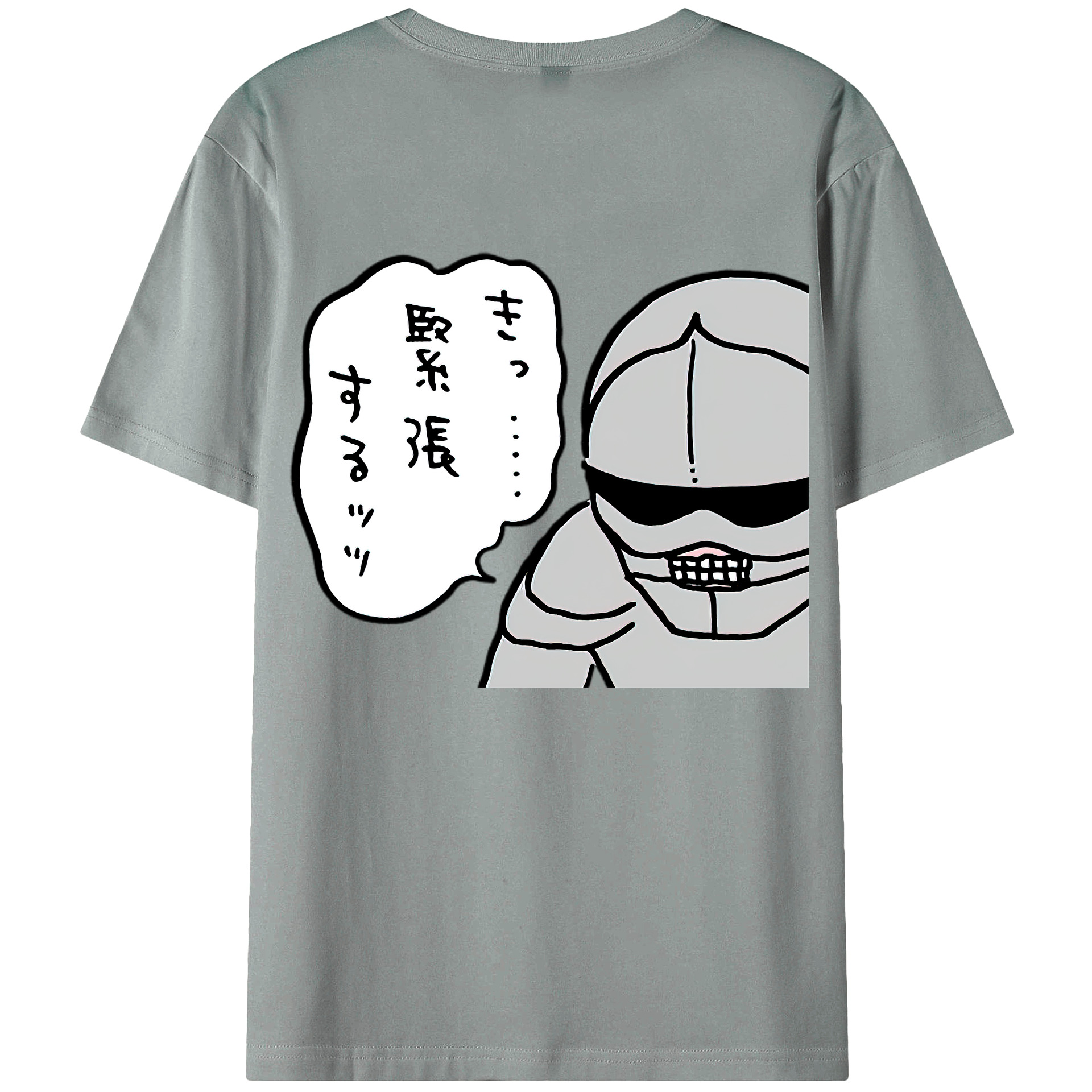 （画像用） ちいかわ 労働の鎧さん Chii-kawa Mr. Armor of Labor 綿100％ メンズ半袖Tシャツ（バックプリント） 通気性
